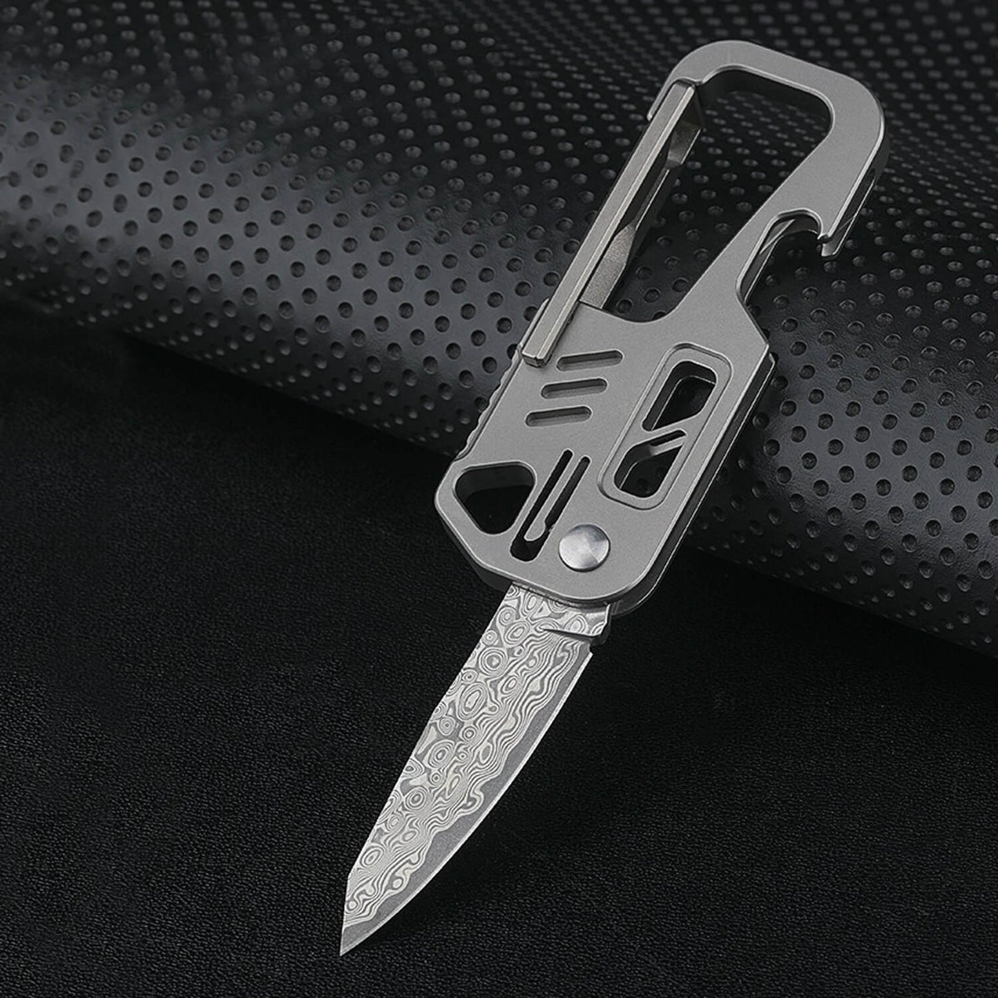 Polar Pocket Knife: Titanium + Damascus Steel