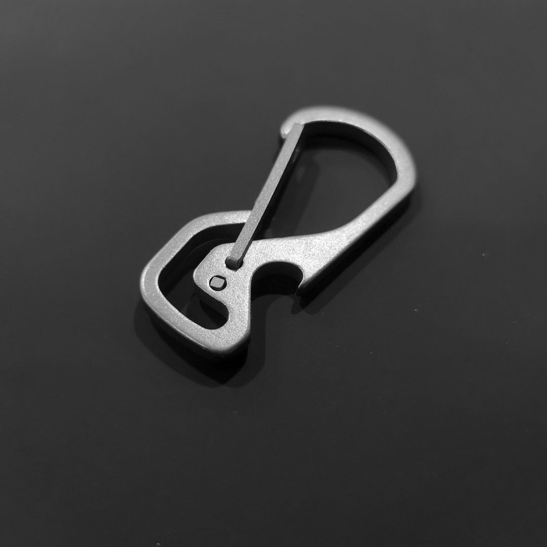 Solid Titanium Carabiner + Bottle Opener