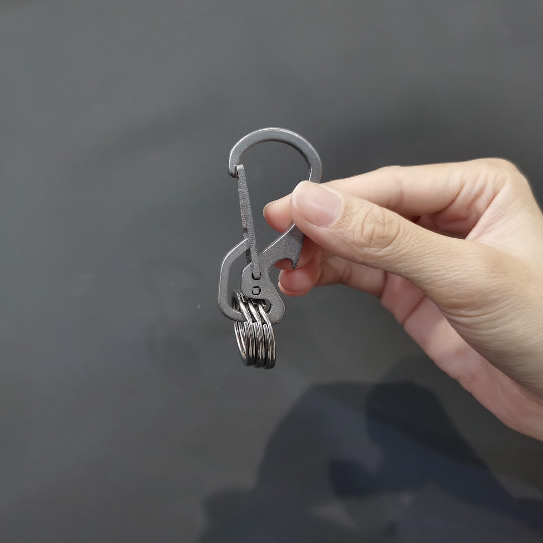 Solid Titanium Carabiner + Bottle Opener