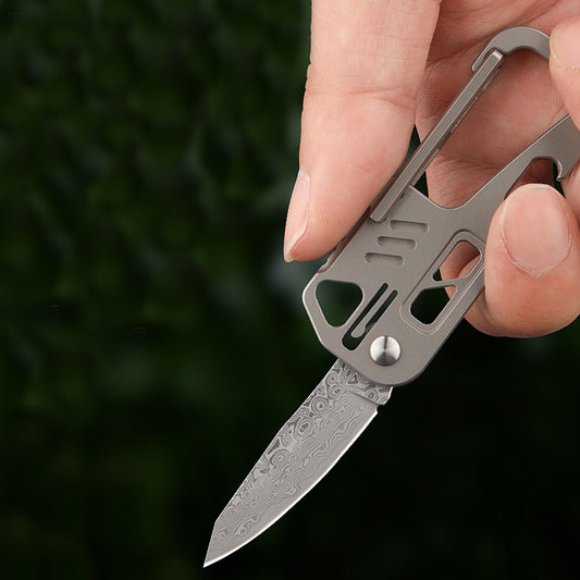 Polar Pocket Knife: Titanium + Damascus Steel