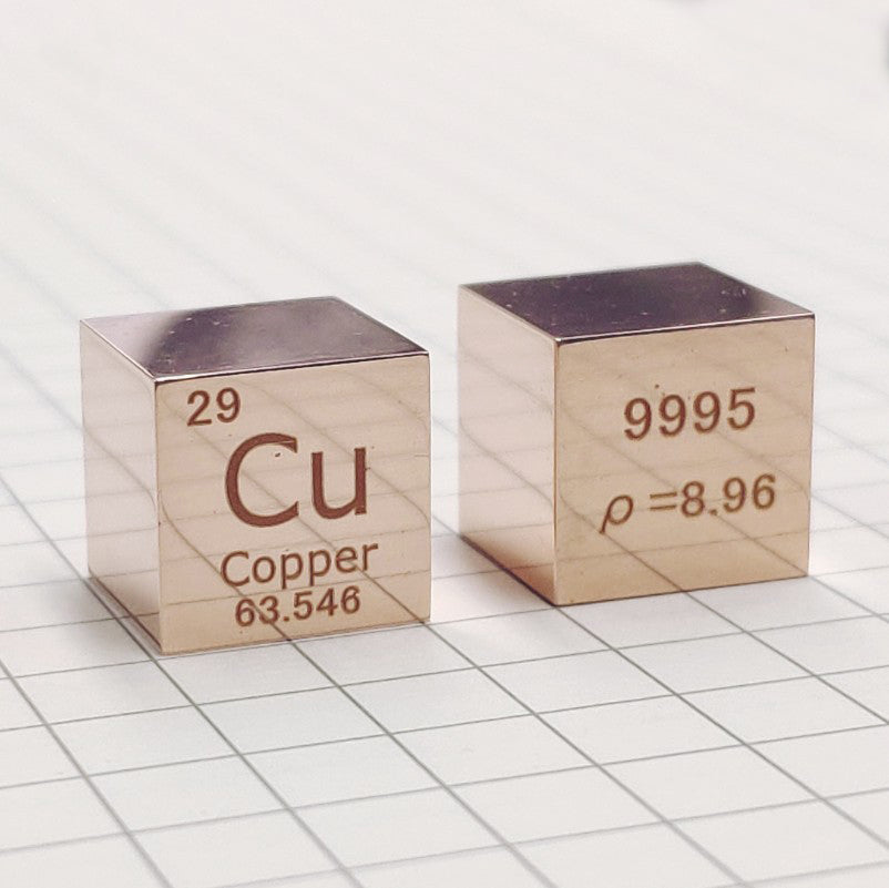 Copper - Highly Polished Density Cube 10x10x10mm