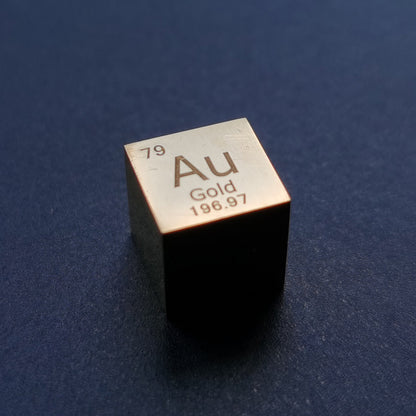 Gold - Highly Polished Density Cube 10x10x10mm