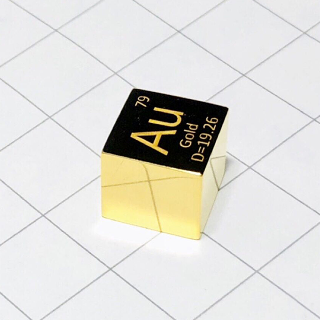 Gold - Highly Polished Density Cube 10x10x10mm