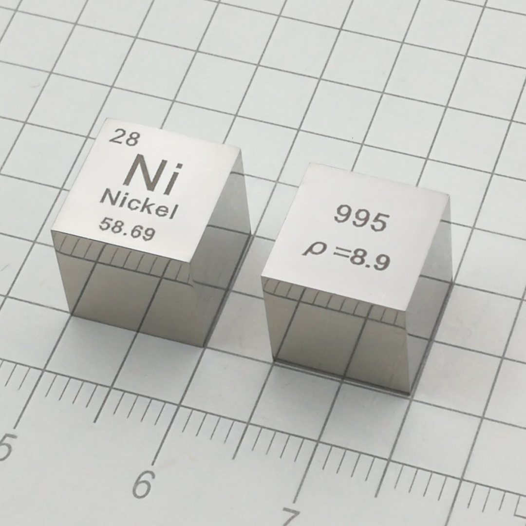 Nickel - Highly Polished Density Cube 10x10x10mm