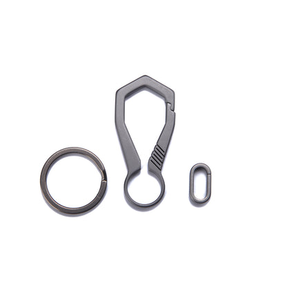 Solid Titanium Carabiner + Keyring Set