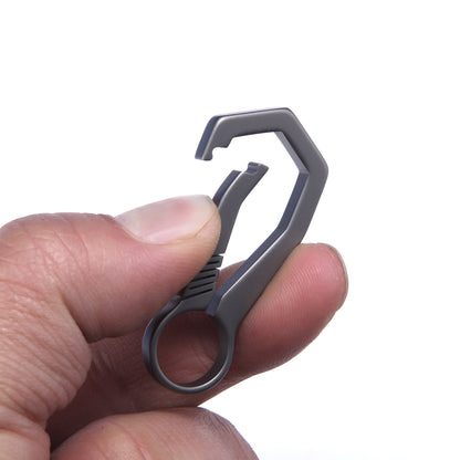 Solid Titanium Carabiner + Keyring Set