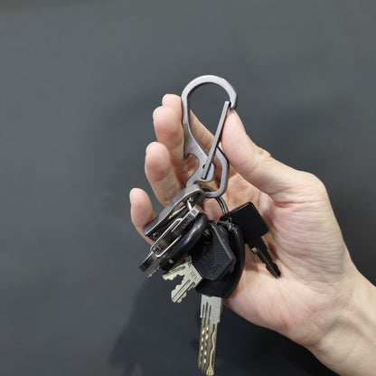 Solid Titanium Carabiner + Bottle Opener