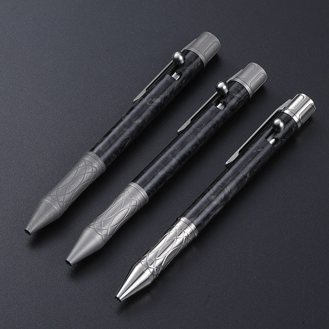 Bolt Action Pen: Titanium + Carbon Fiber